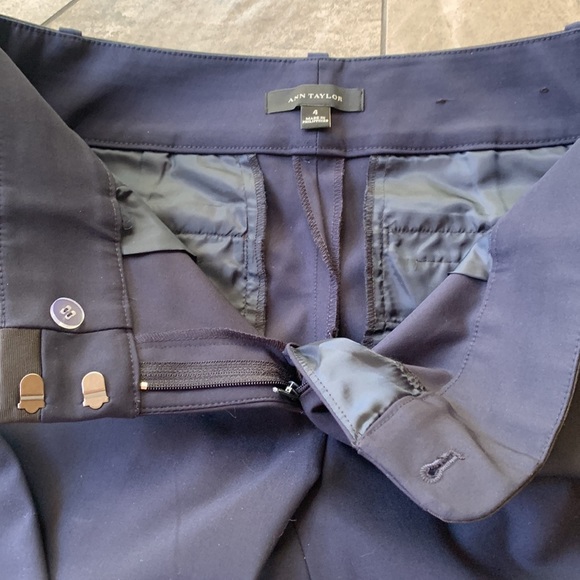 Ann Taylor Navy with black trim tuxedo style pants - Picture 8 of 10